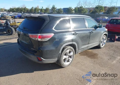 2015 Toyota Highlander Limited V6 z USA, uszkodzony, nr VIN 5TDDKRFHXFS089465
